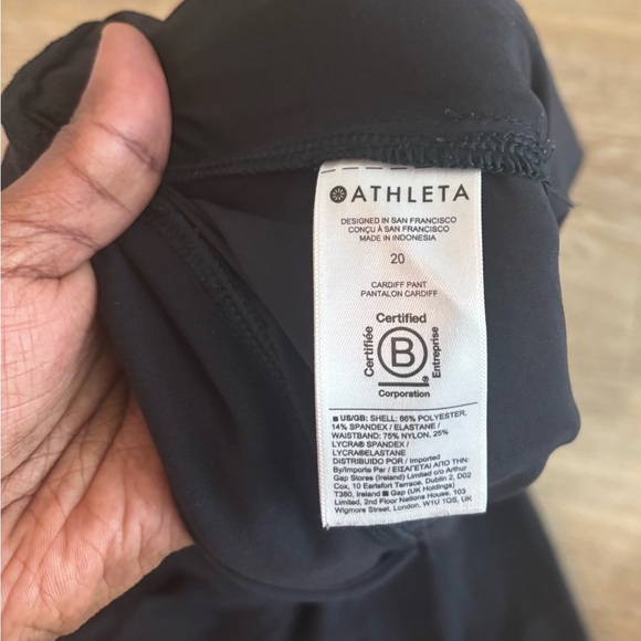 Athleta Cardiff Pant Womens Sz 20 Black Belted High Waist Travel Trouser Office - Picture 6 of 7